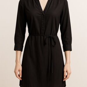 New Banana Republic Black 3/4 Sleeve V-Neck Dress